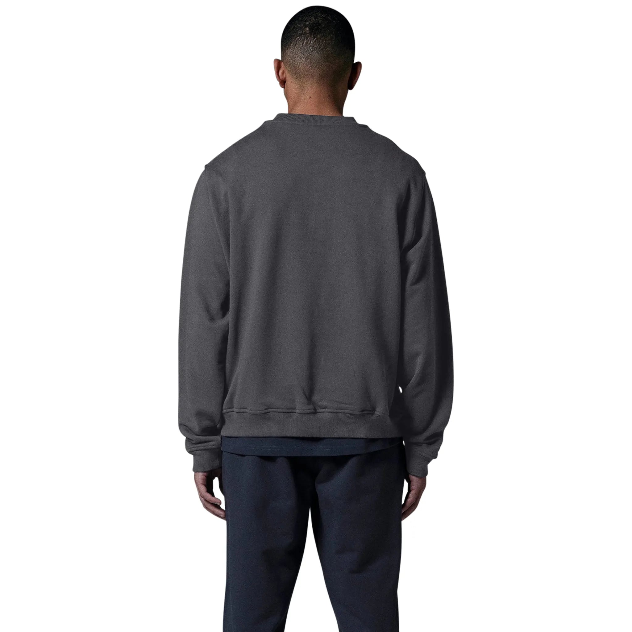 Model back view of Human Race Planet Dusty Grey Sweatshirt